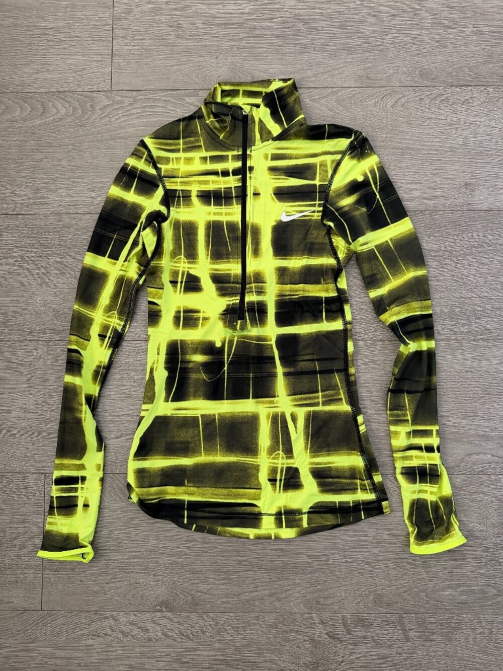 Nike Pro Dri-FIT Neon Print Half-Zip Pullover Size XS
